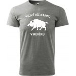 Pánské tričko Největší kanec v revíru šedá – Zbozi.Blesk.cz