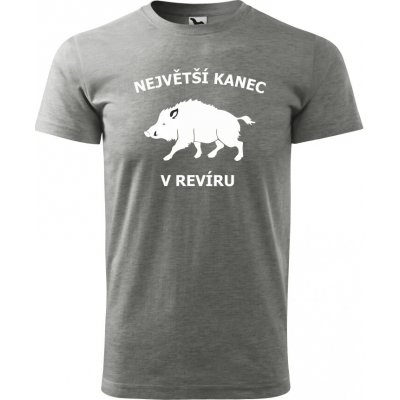 Pánské tričko Největší kanec v revíru šedá – Zbozi.Blesk.cz