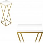 DekorStyle Květinový stojan LOFT 70 cm zlatý/bílý – Zboží Dáma