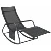 Zahradní židle a křeslo SoBuy OGS47-MS Houpací s boční kapsou Černá/šedá Nosnost 150 kg