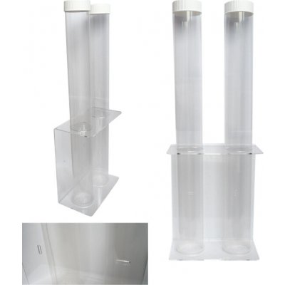 Zásobník na kelímky závěsný plast (2 tuby) 2x6,5cm – Zboží Dáma