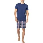 Jockey 500001 pánské pyžamo krátké tmavě modrá kostka – Hledejceny.cz