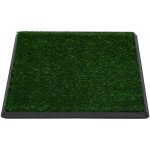 Shumee Toaleta pro psy s nádobou a umělou trávou zelená 64 x 51 x 3 cm WC – Zboží Mobilmania