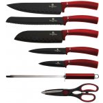 Berlingerhaus Sada nožů ve stojanu s nepřilnavým povrchem 8 ks Burgundy Metallic Line – Sleviste.cz