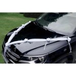 PartyDeco PartyDeco Dekorácia na auto s ružami - Biela – Zboží Dáma