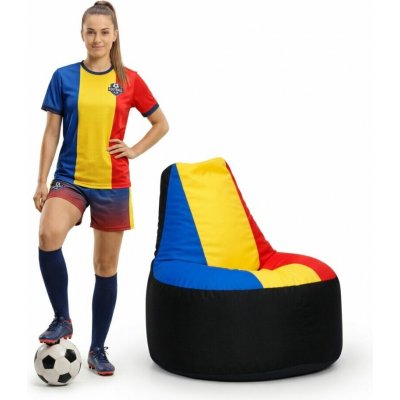 CrazyShop Sedací vak Fotbal Serie modrá žlutá červená – Sleviste.cz