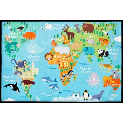 Hanse Home Torino kids 233 WORLD MAP světle modrý – Zboží Mobilmania