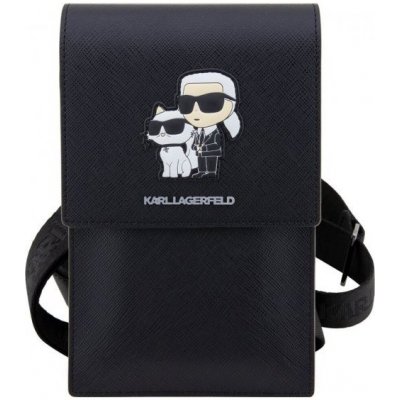 Pouzdro Karl Lagerfeld Saffiano Metal Logo NFT brašna iPhone - černé – Zboží Mobilmania