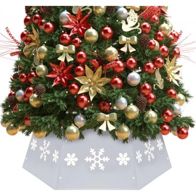 Petrashop Podložka pod vánoční stromek stříbrná a bílá Ø 68 x 25 cm Stříbrná 331305