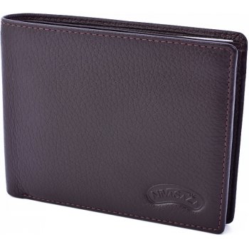 Pánská kožená peněženka Nivasaža N212Z-SOR-DBR tmavě hnědá