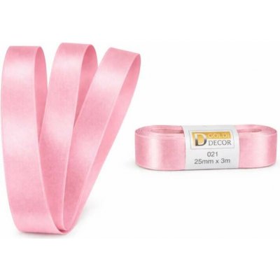Stuha saténová světle růžová - skládaná 25mm x 3m (6,30Kč/m) – Hledejceny.cz