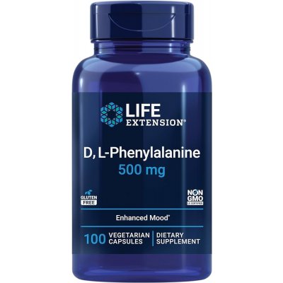 Life Extension D L-Phenylalanine 100 vegetariánská kapsle 500 mg – Hledejceny.cz