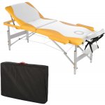 Melko Masážní stůl Melko 3 zónová terapeutická lavice kosmetický hliníkový rám bílá / oranžová