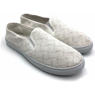 Dámské espadrilky krajkové smetanové