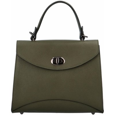Luxusní dámská kožená kufříková kabelka do ruky Anne zelená – Zboží Mobilmania
