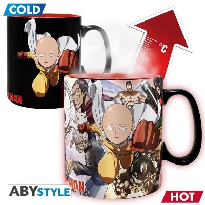 CurePink Hrnek One Punch Man Heroes měnící se 460 ml