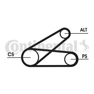 Sada žebrovaných klínových řemenů CONTINENTAL CTAM 6PK873 ELAST T1 (6PK873ELASTT1)