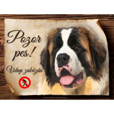 Sport hobby Cedulka Bernardýn Pozor pes zákaz 20 x 15 cm – Zbozi.Blesk.cz