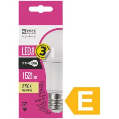 Emos Lighting LED žárovka Classic A60 14W 100W 1521lm E27 teplá bílá 1 ks – Zboží Mobilmania