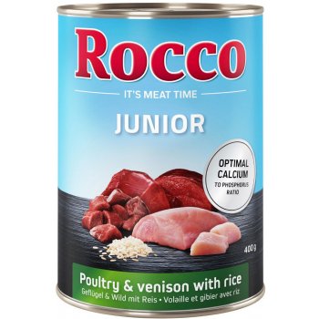 Rocco Junior Drůbeží se zvěřinou a rýží 24 x 400 g