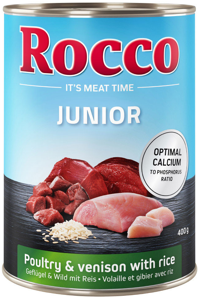 Rocco Junior drůbeží se zvěřinou a rýží 6 x 400 g
