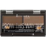 Rimmel London Brow This Way paletka pro úpravu obočí 002 medium brown 2,4 g – Zboží Dáma Rimmel London Brow This Way paletka pro úpravu obočí 002 medium brown 2,4 g – Zboží Dáma