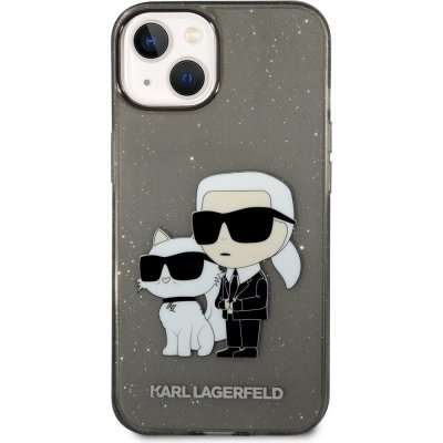 Pouzdro Karl Lagerfeld IML Glitter Karl and Choupette NFT iPhone 14 Plus černé – Zboží Mobilmania