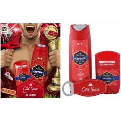 Old Spice Captain sprchový gel 250 ml + deodorant stick 50 ml + otvírák, pro muže – Sleviste.cz