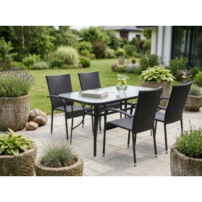 Nábytek Texim Zahradní jídelní set Klaudie transparentní + 4x židle PARIS KD – Hledejceny.cz