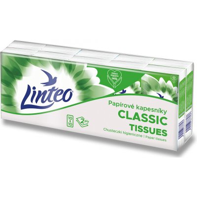 Linteo Papírové kapesníky Classic bílé 2-vrstvé 10 ks – Zboží Dáma