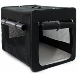 Wiltec Skládací přepravní box pro domácí zvířata s vyjímatelným vloženým polštářem XL 94 x 66 x 74 cm
