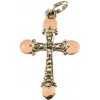 Přívěsky Šperky NM Stříbrný kříž s markazity 818