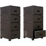 ShopJK KOMODA PLASTOVÁ 4 ŠUPLÍKY / RATAN HNĚDÁ – Hledejceny.cz