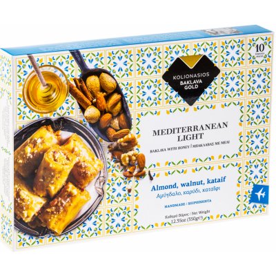 Kolionasios baklava gold s vlašskými ořechy kataifi a mandlemi 350 g – Zboží Dáma