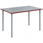 JSB 120 N jídelní stůl kovová podnož stříbrná deska 18 mm deska šedá s hranou červená flamengo 1194 x 800 mm – Zboží Mobilmania