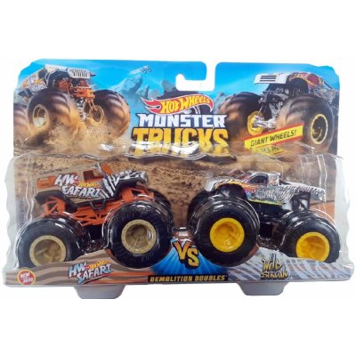 Toys Hot Wheels Monster Trucks Demolition Doubles Safari vs Wild Streak