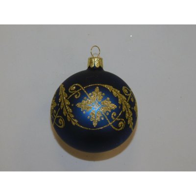 ONREX Vánoční ozdoba skleněná koule modrá ornament pr. 7 cm – Hledejceny.cz