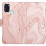 Pouzdro iSaprio Flip s kapsičkami na karty - RoseGold Marble Samsung Galaxy A21s – Zbozi.Blesk.cz