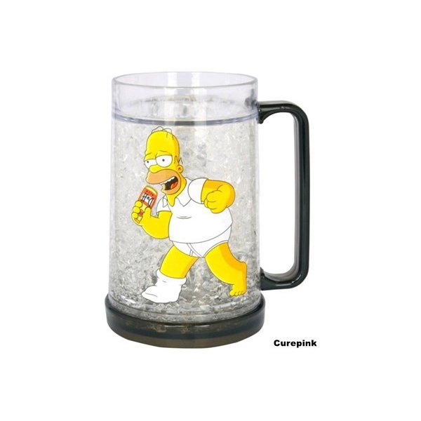 Sklenička CurePink Chladící korbel The Simpsons/Simpsnovi: Home 400 ml plast