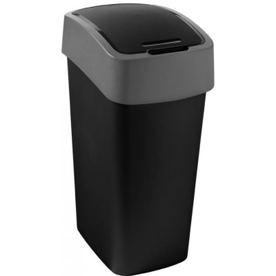 Curver odpadkový koš FLIP BIN 45 l černý/stříbrný – Zboží Mobilmania