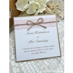 Pod Rukama Svatební oznámení Rustikal I. Barevnost: růžová, Velikost v cm: čtverec 13x13 – Zboží Mobilmania