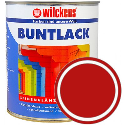Wilckens Německá syntetická vrchní barva pololesk Buntlack Seidenglaenzend 750 ml RAL 3000 - ohnivě červená – Zbozi.Blesk.cz