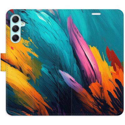 Pouzdro iSaprio Flip s kapsičkami na karty - Orange Paint 02 Samsung Galaxy A34 5G – Zboží Mobilmania