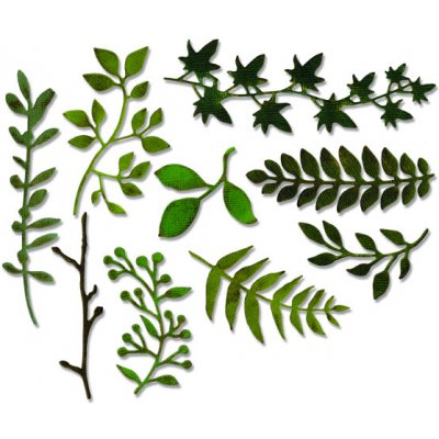 Sizzix Větvičky s lístky vyřezávací kovové šablony Thinlits 9ks – Hledejceny.cz