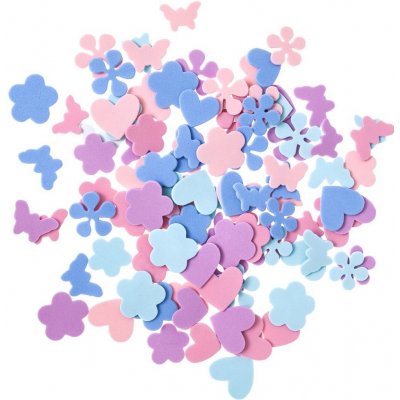 dp Craft Výřezy z pěnovky samolepicí - Srdce, motýl, květina (100ks) – Hledejceny.cz