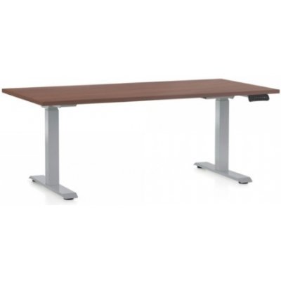 Rauman OfficeTech D 160 x 80 cm šedá podnož / ořech