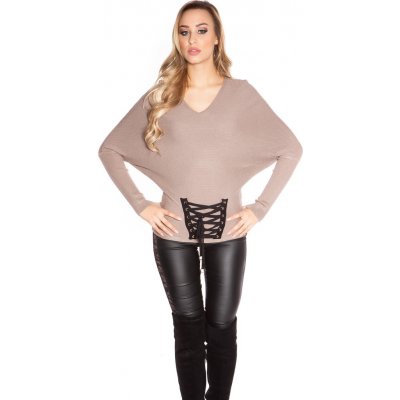 KouCla bat sweater with lacing CAPPUCCINO – Hledejceny.cz