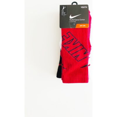 Nike Soft Dry Multicolor dětské sportovní ponožky s nápisem 3 páry Unisex Červená – Zboží Mobilmania