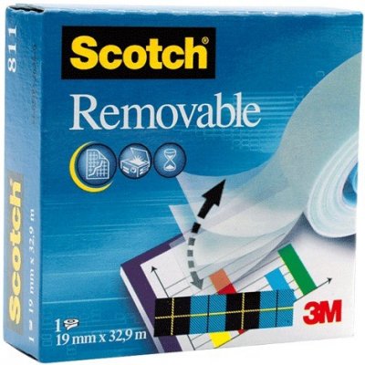 3M Scotch Removable lepicí páska odstranitelná 19 mm x 33 m – Zboží Živě