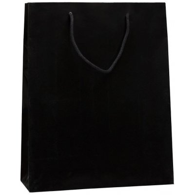 MANKA Dárková papírová taška laminovaná 32x13x40cm, bavlněná šňůrka, černá – Zboží Mobilmania